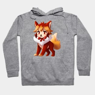 Cute Red Wolf Drawing Hoodie